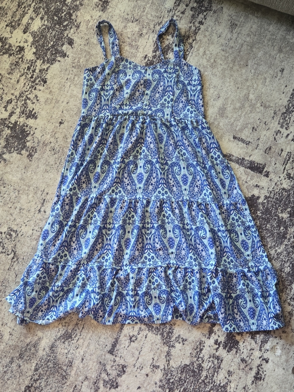 Simply Southern Blue Paisley Tiered Sundress